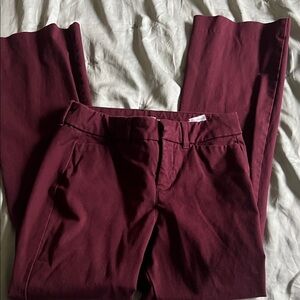 Old Navy Women's Burgundy High Rise Pixie Flare Pants